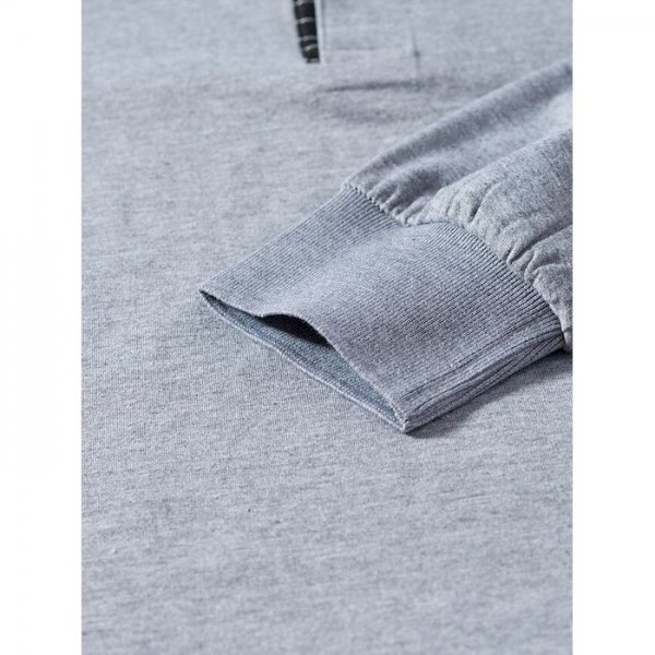 Men's Golf Shirt Solid Color Button-Down Long Sleeve Street Tops Cotton Simple Sportswear Basic Casual Gray