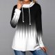 Special Drawstring Neck Black And White Top