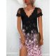 Flower Ombre Midnight Lace Mini Dress