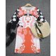 Oversized Print Kimono Sleeve Dress