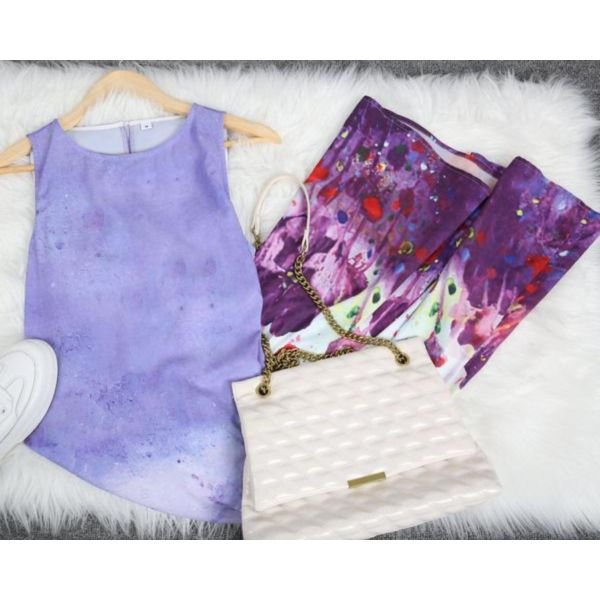 Glamorous Purple Sleeveless Printed Midi Dress