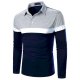 Men's Golf Shirt Solid Colored Color Block Patchwork Long Sleeve Daily Tops Business Navy Blue